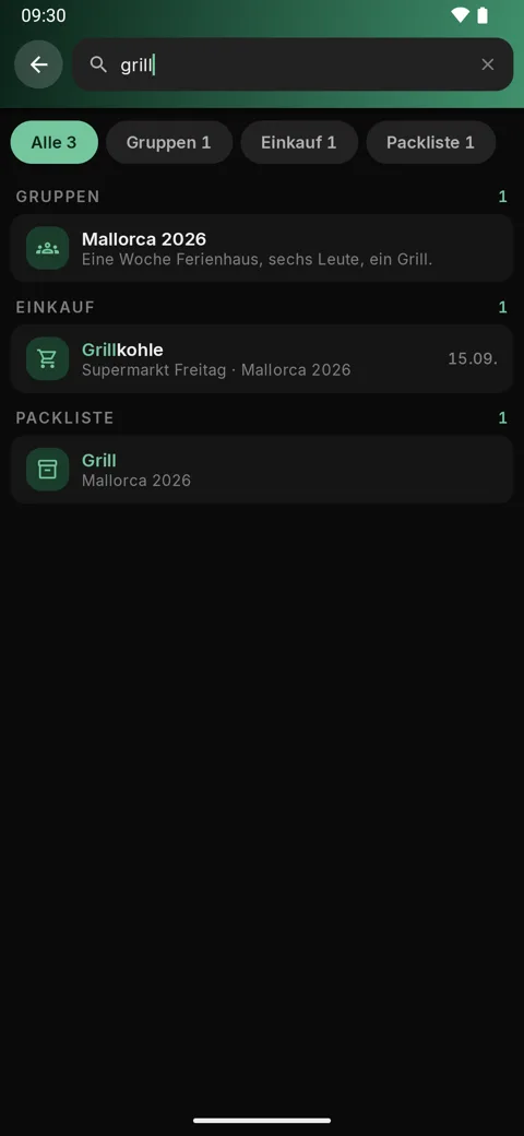Suche über alles